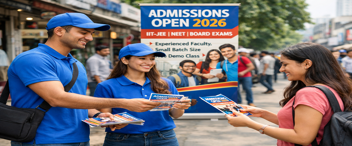 leaflet distribution for college and coaching admission